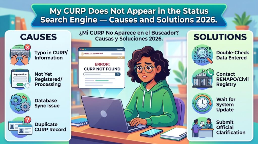 Mi CURP No Aparece en el Buscador de Estatus 2026 — Causas y Soluciones Paso a Paso